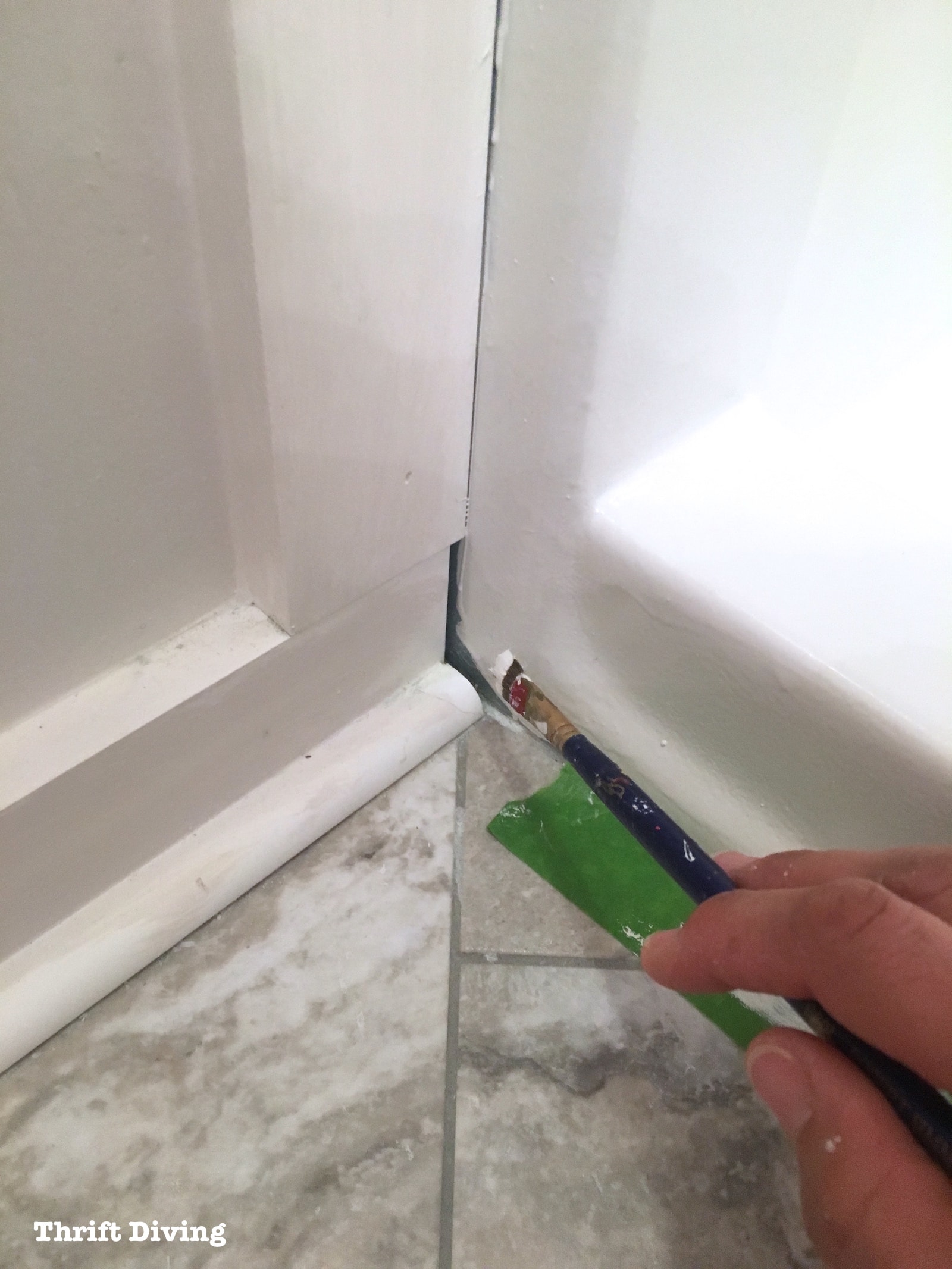 Shower-and-tub-refinishing-how-to-paint-a-shower-tub - Thrift Diving Blog - 1823