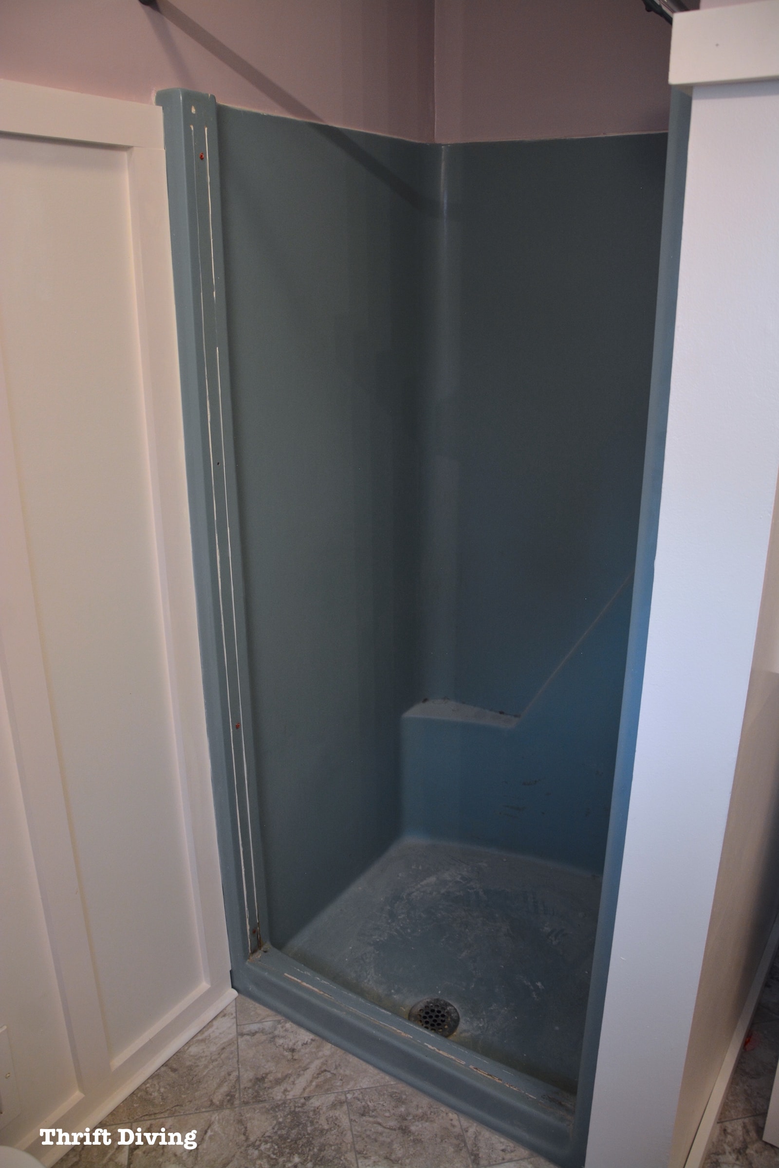 Shower-and-tub-refinishing-how-to-paint-a-shower-tub - Thrift Diving Blog - 8724