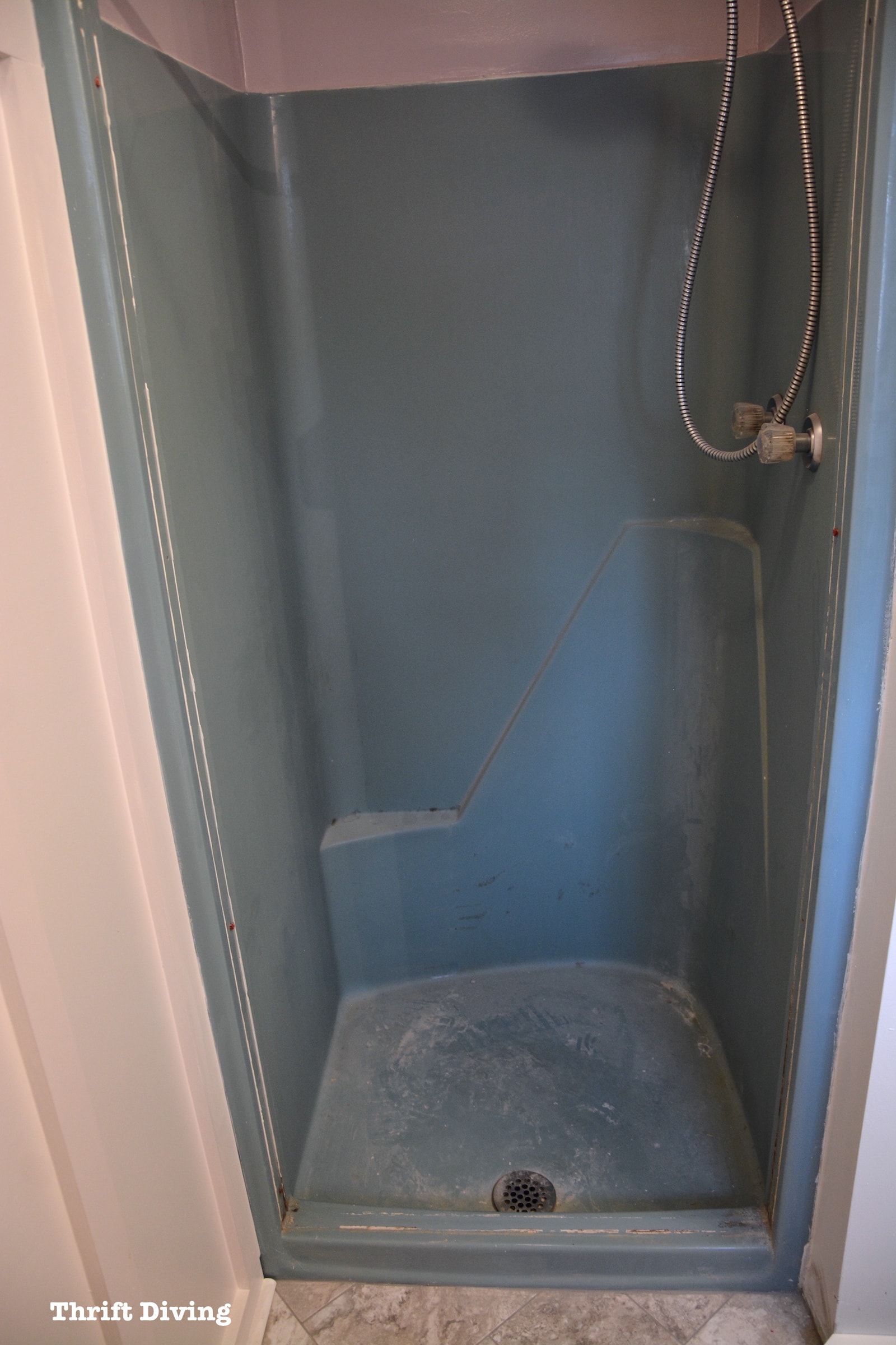Shower-and-tub-refinishing-how-to-paint-a-shower-tub - Thrift Diving Blog - 8743