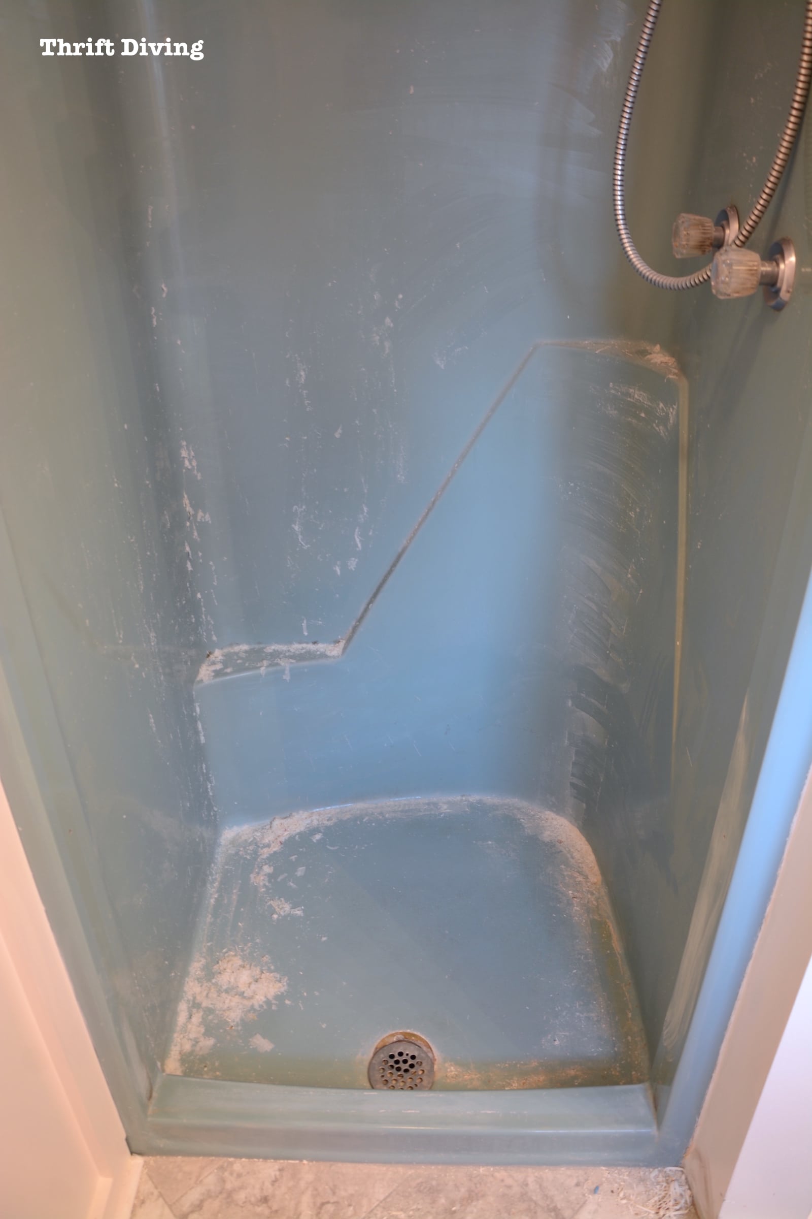 Shower-and-tub-refinishing-how-to-paint-a-shower-tub - Thrift Diving Blog - 8797