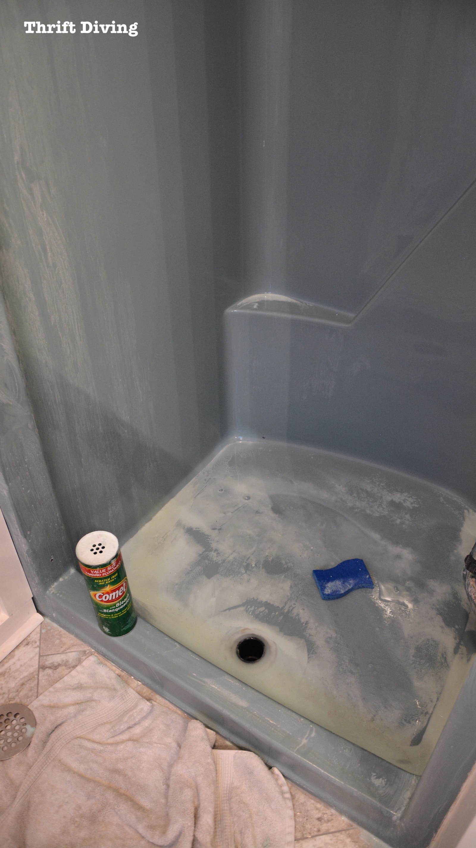 Shower-and-tub-refinishing-how-to-paint-a-shower-tub - Thrift Diving Blog - 8808