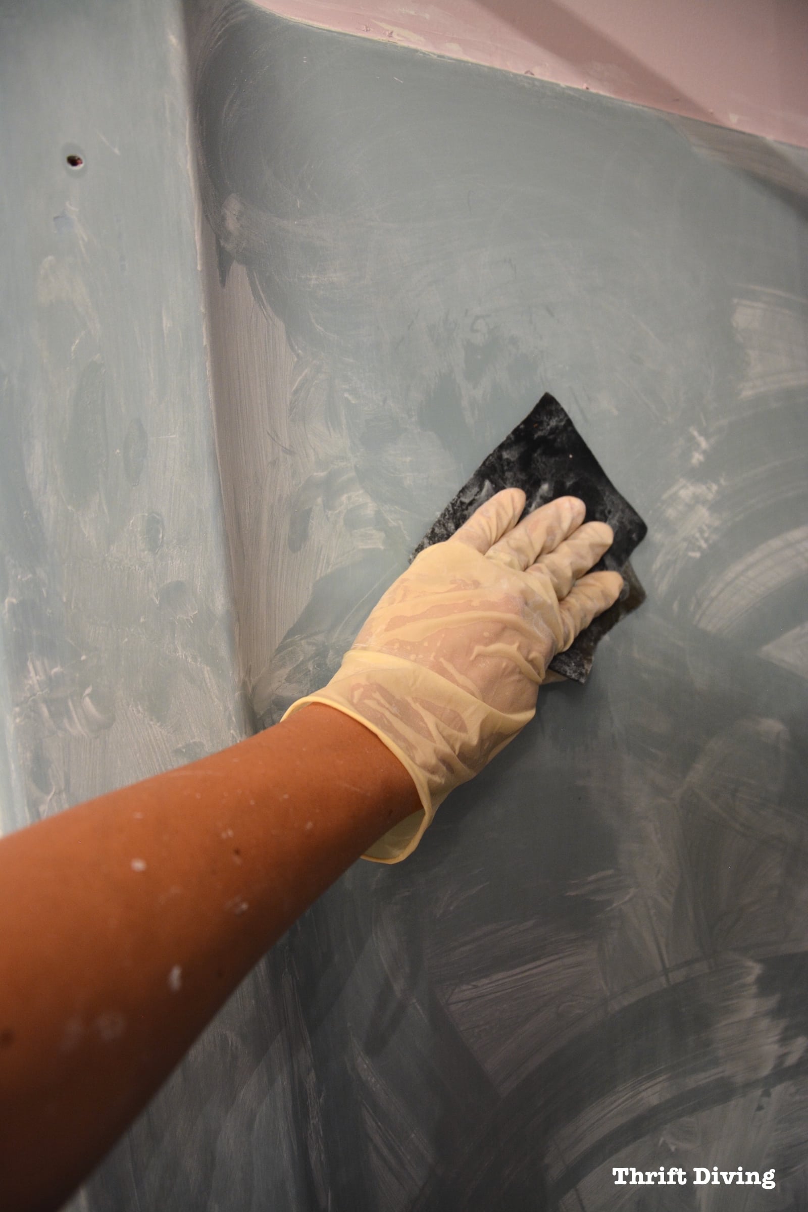 Shower-and-tub-refinishing-how-to-paint-a-shower-tub - Thrift Diving Blog - 8829