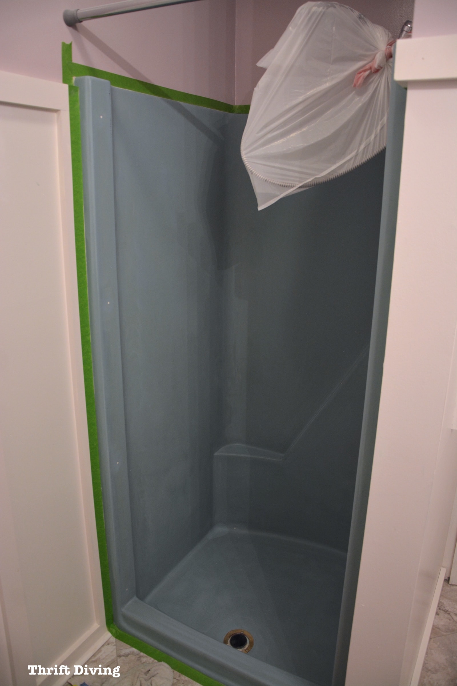 Shower-and-tub-refinishing-how-to-paint-a-shower-tub - Thrift Diving Blog - 8855