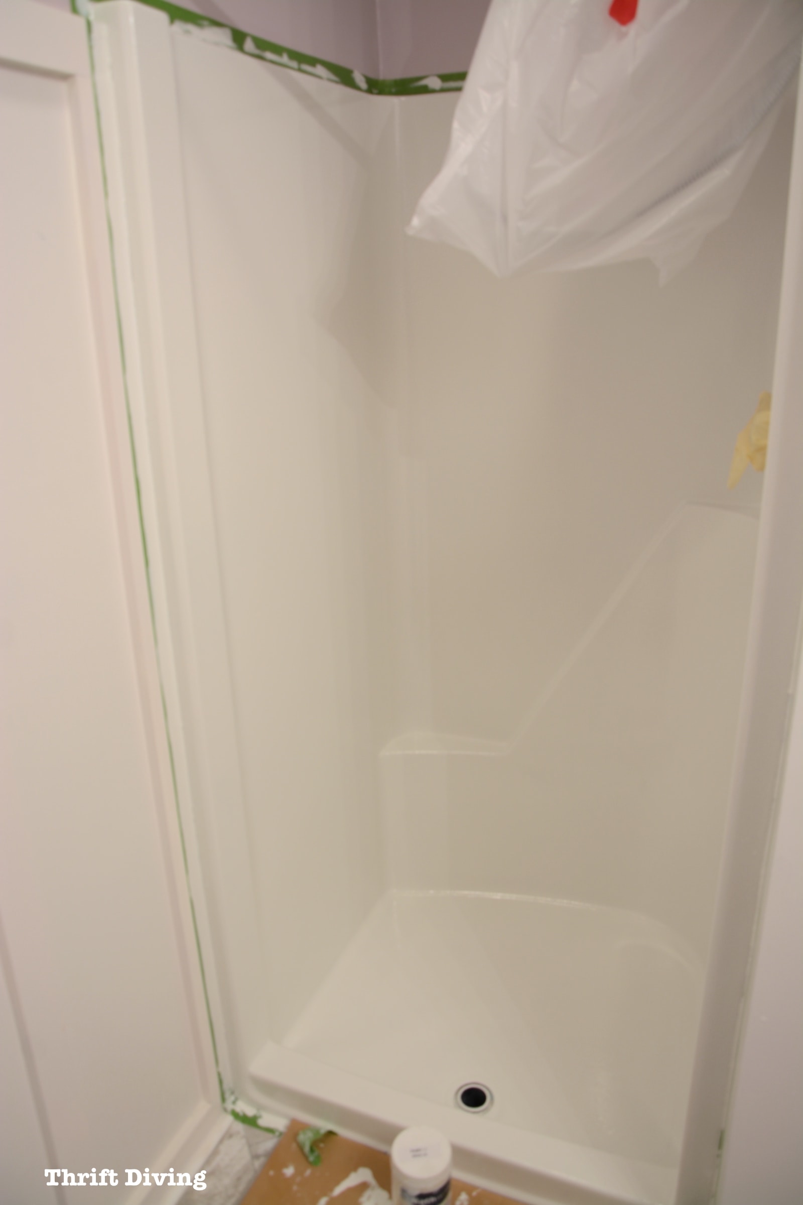 Shower-and-tub-refinishing-how-to-paint-a-shower-tub - Thrift Diving Blog - 8886