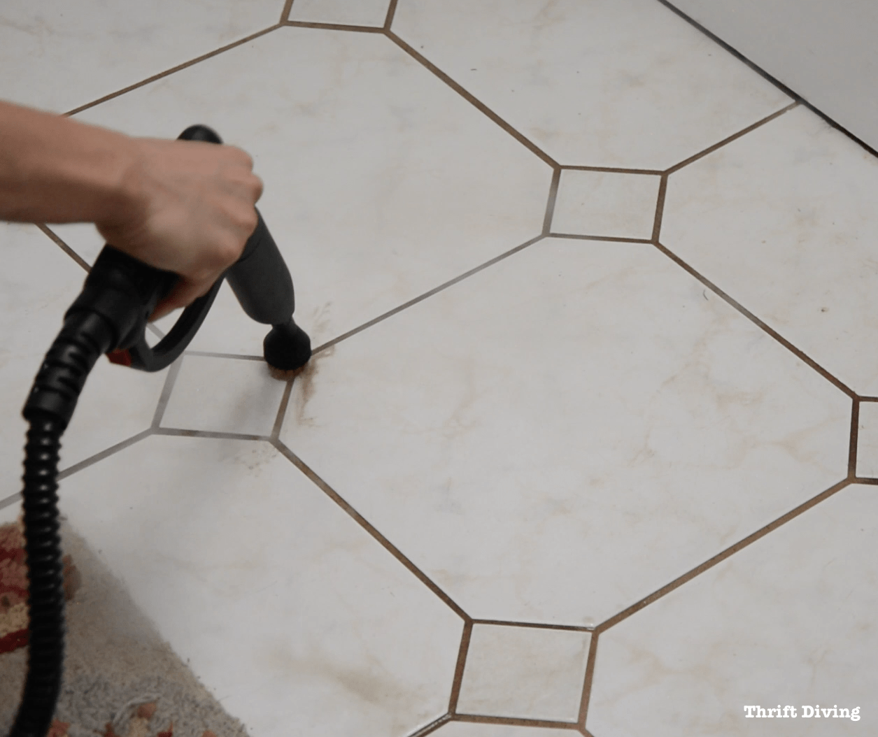 Clean grout with a steam cleaner - Thrift Diving
