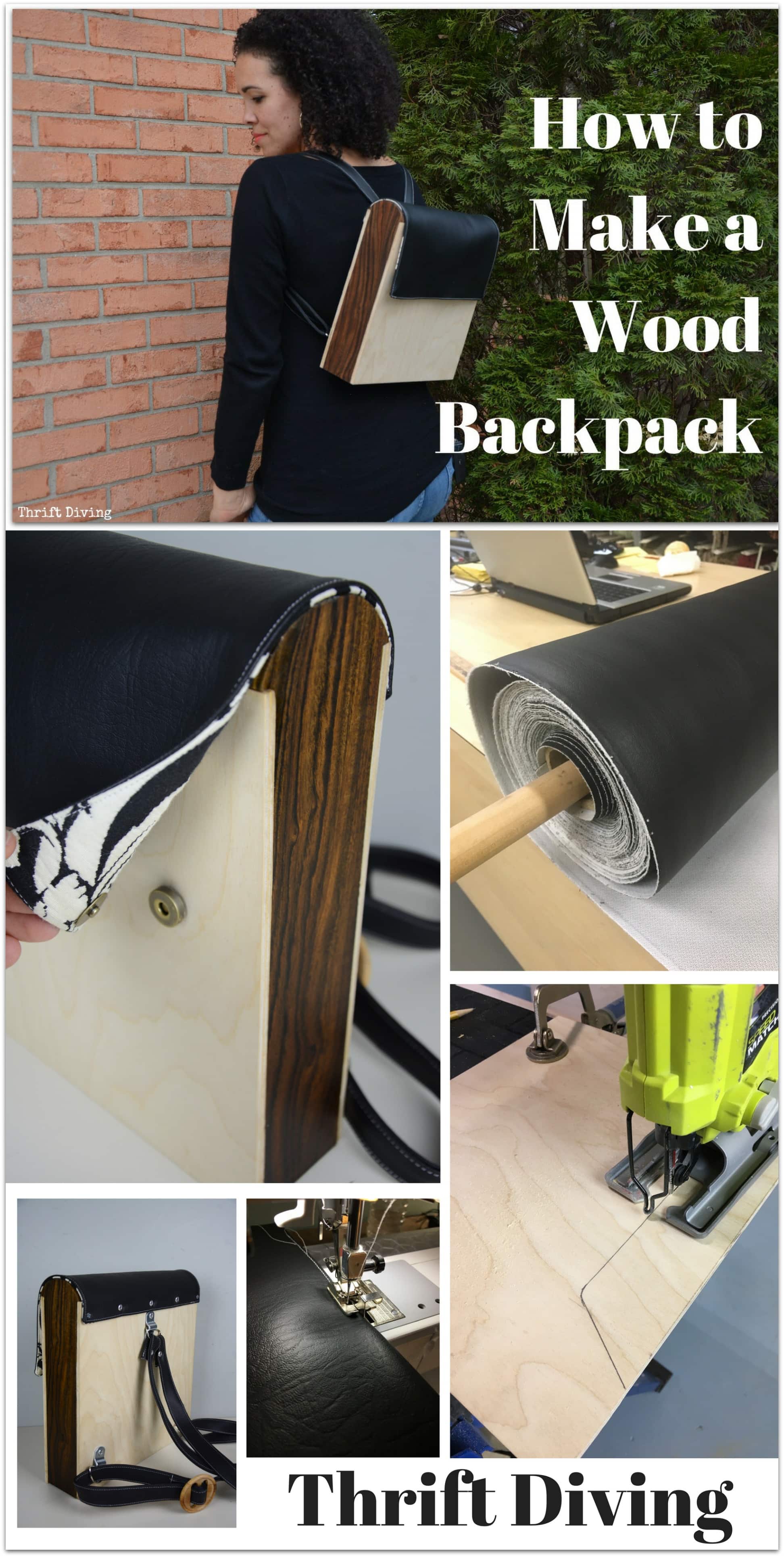 How to Make a Wood Backpack - Materials needed include plywood, exotic wood, and faux leather. See the full video tutorial - Thr
