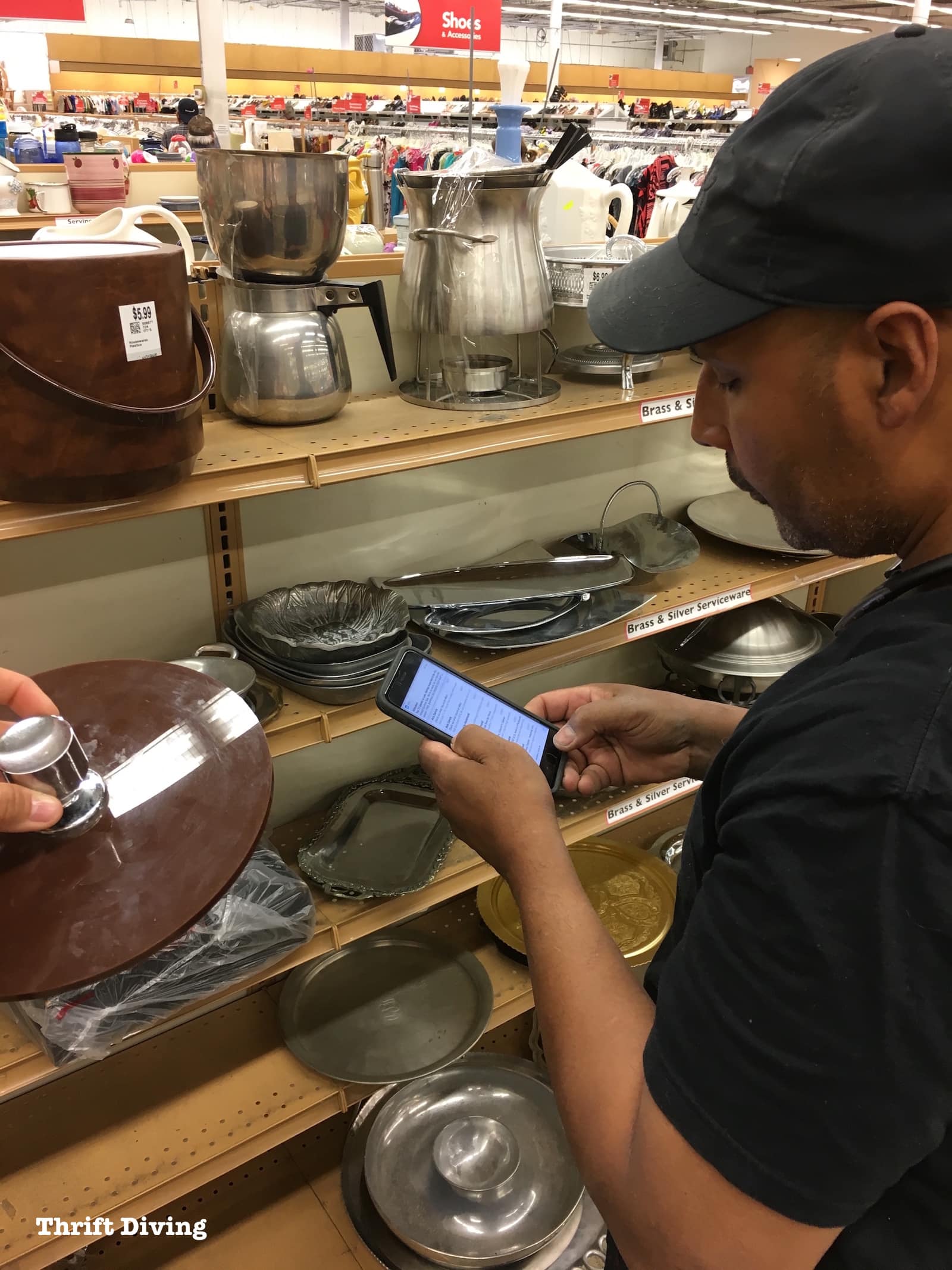 How to Shop Thrift Stores - Use your phone to search for value. - Thrift Diving