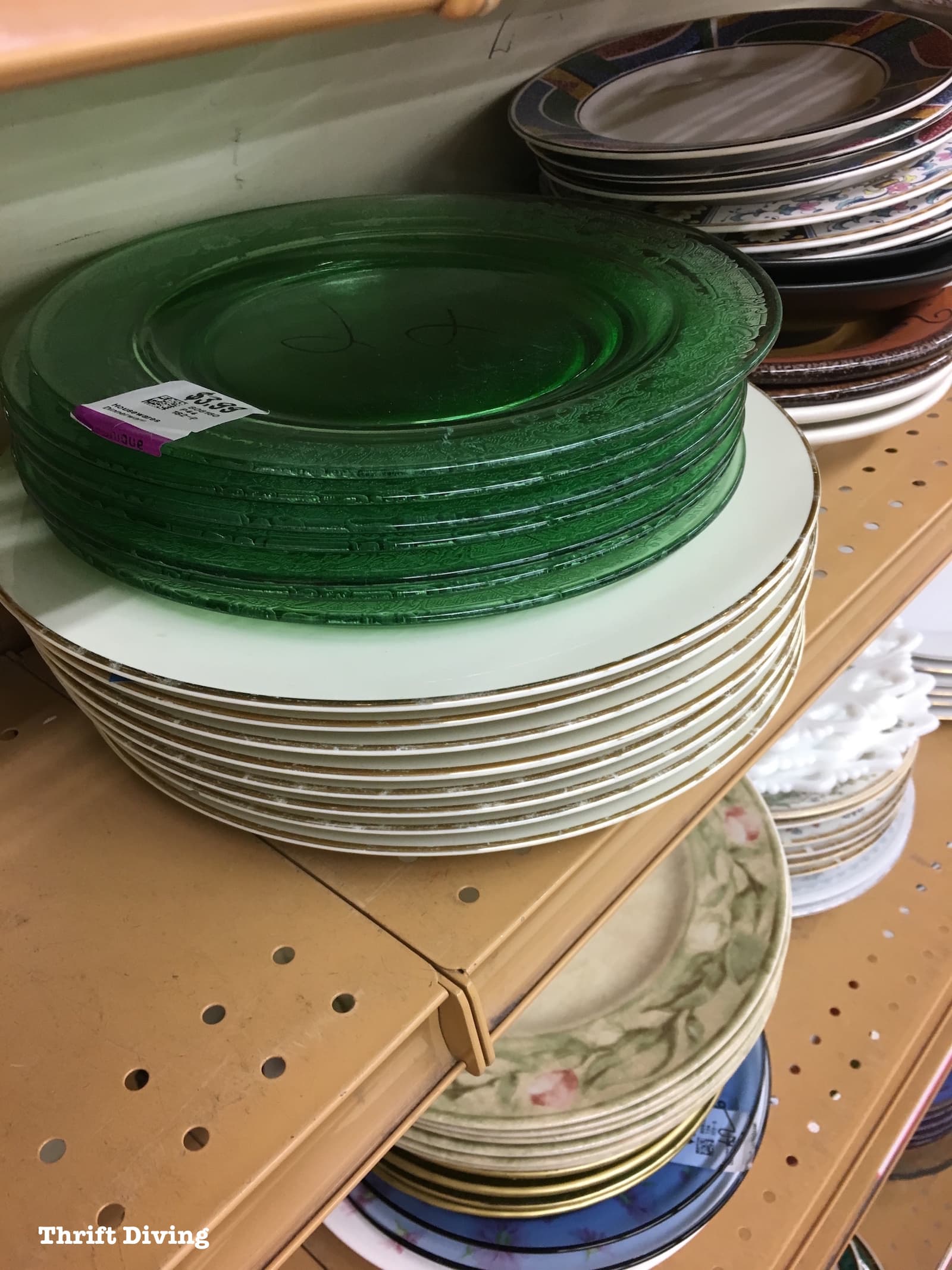How to Shop Thrift Stores - Thrift store glass plates. - Thrift Diving
