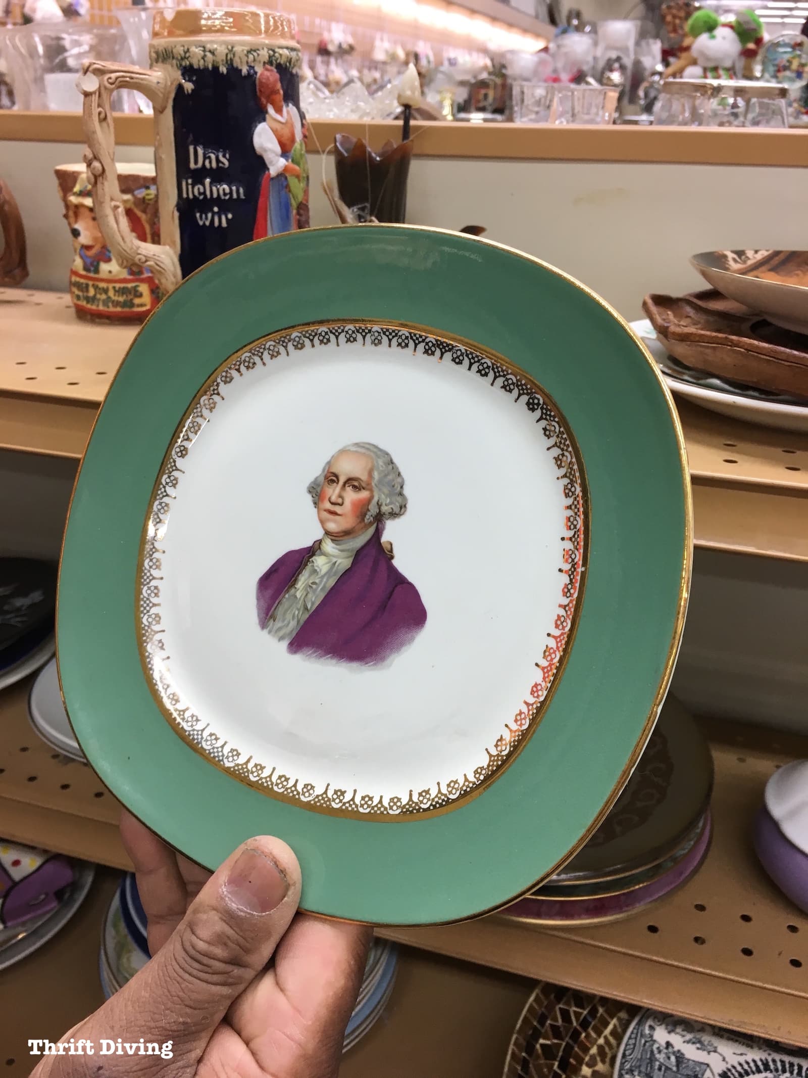 How to Shop Thrift Stores - Presidential plate. - Thrift Diving