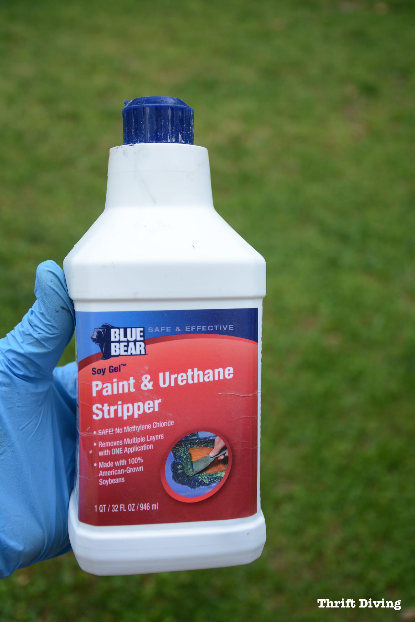 Blue Bear soy gel paint and urethan stripper for environmentally-friendly stripping