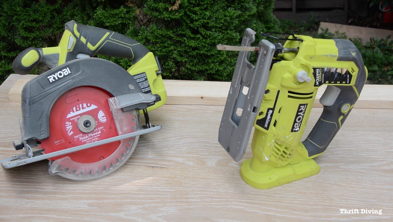 Cut a table in with a circular saw or a jigsaw - Thrift Diving