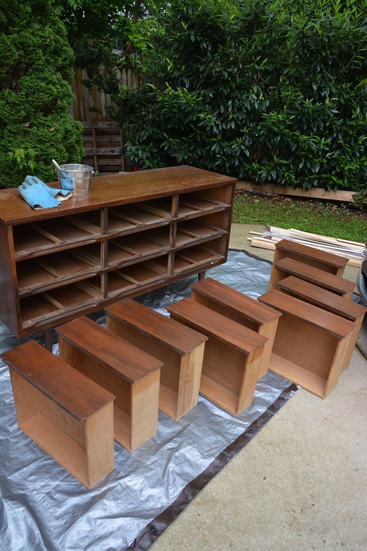 Mid-Century Modern Dresser Makeover Stripped and Refinished - The drawers have to be removed before refinishing. - Thrift Diving