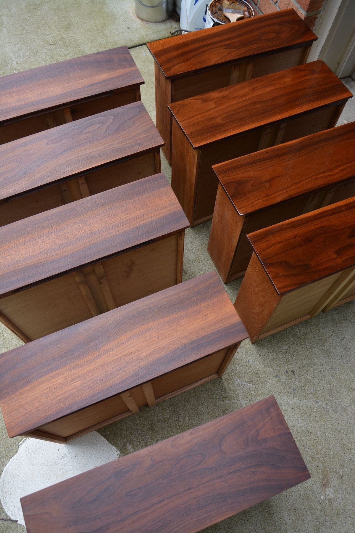 Mid-Century Modern Dresser Makeover Stripped and Refinished - Wet wood look with topcoat. - Thrift Diving