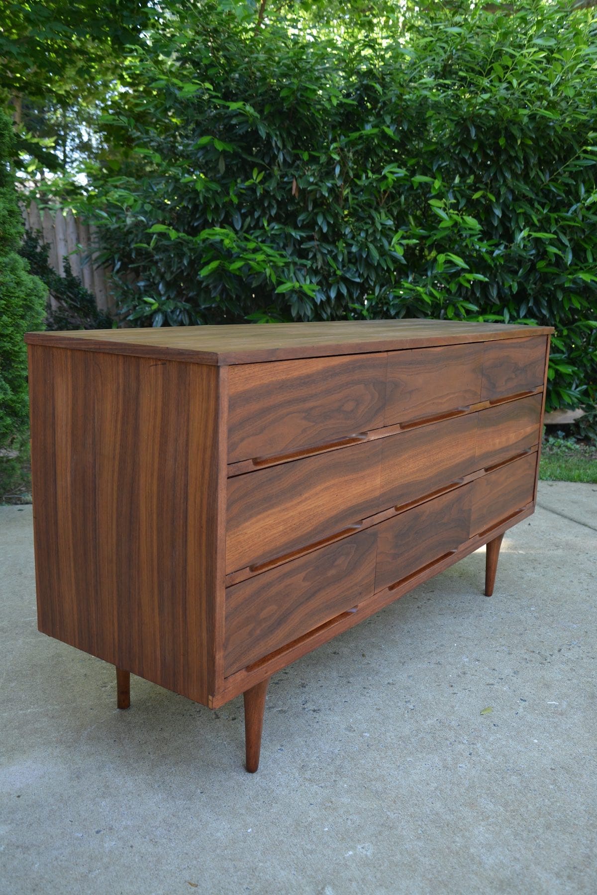 Mid-Century Modern Dresser Makeover Stripped and Refinished - This is the AFTER. - Thrift Diving