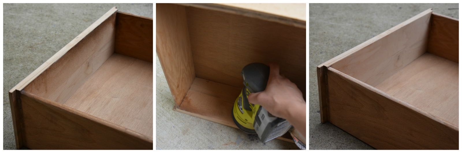 Mid-Century Modern Dresser Makeover Stripped and Refinished - Sand the sides of the drawers to refresh the wood. - Thrift Diving