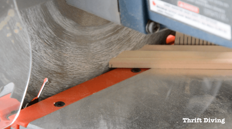 Accurate miter saw cuts are possible when using a miter saw, but here's how you cut off 1/8" when you need just a little bit taken off. | Thrift Diving
