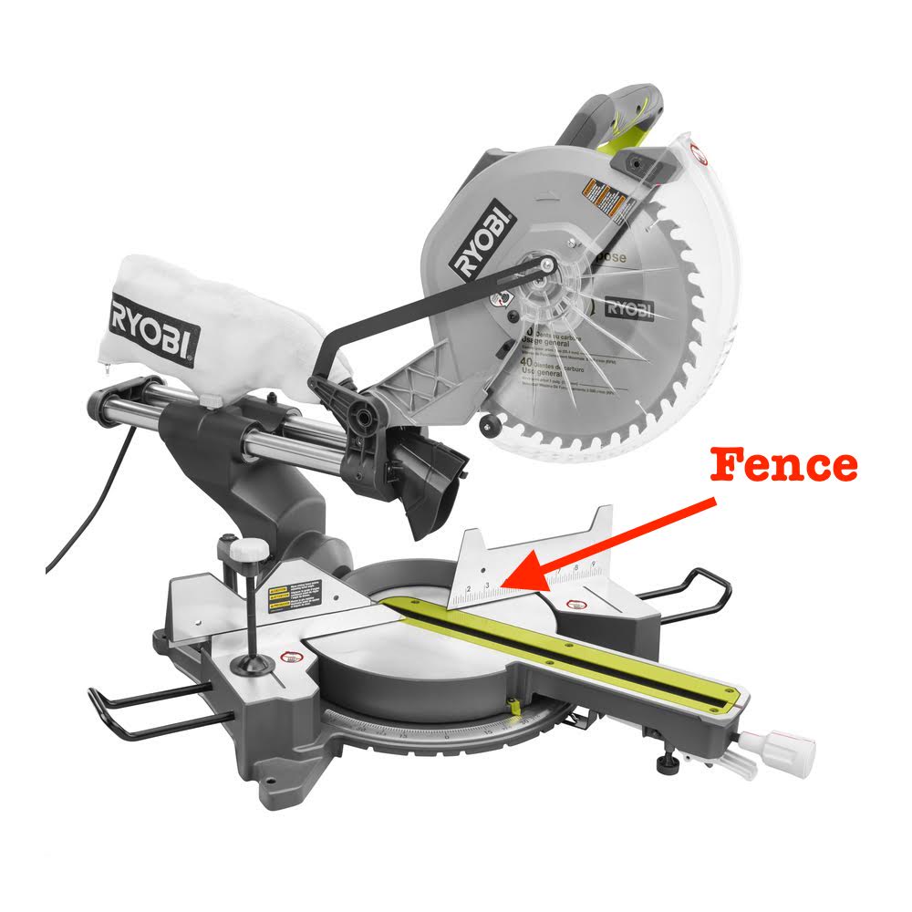 Use the fence on the back of the miter saw to get accurate miter saw cuts. | Thrift Diving