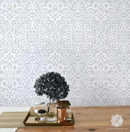 Buy stencils for furniture and walls online for a better selection. Here's where you can find them, including Royal Design Studio. | Thrift Diving