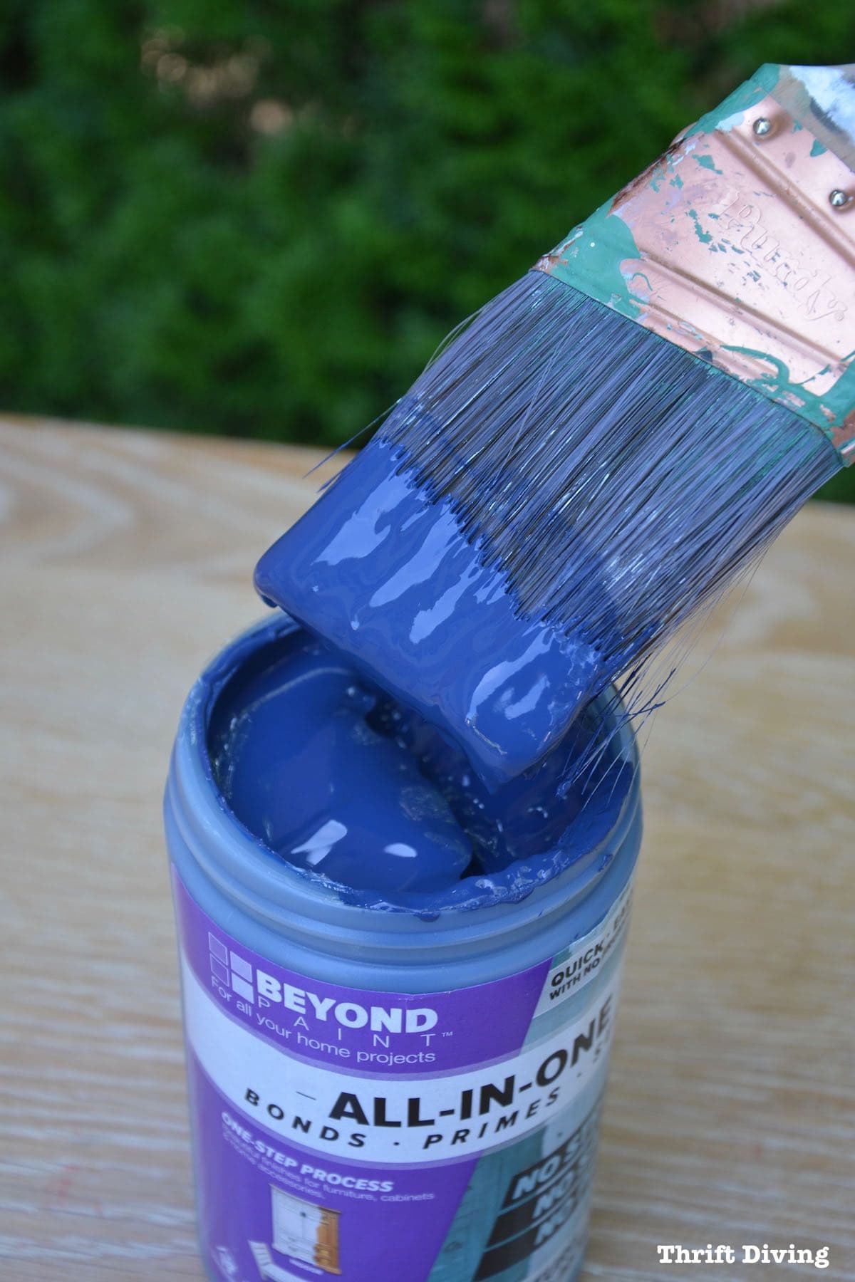 Use Beyond Paint Navy for projects that require a pop of vibrant color - Thrift Diving