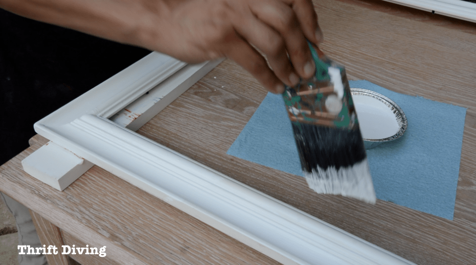 How to frame fabric - Paint a picture frame and mount fabric inside. - Thrift Diving 