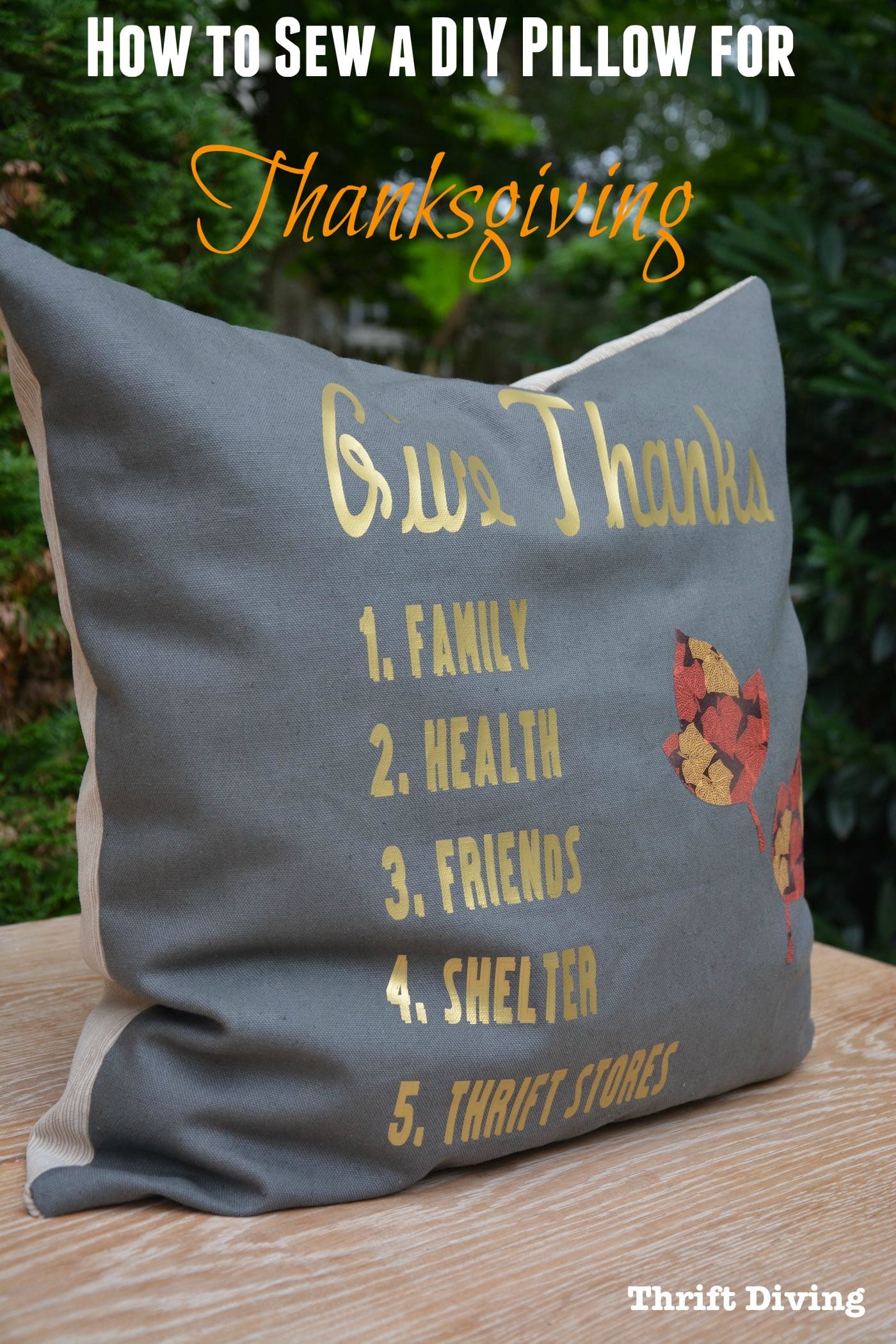 How to sew an iron-on DIY pillow for Thanksgiving