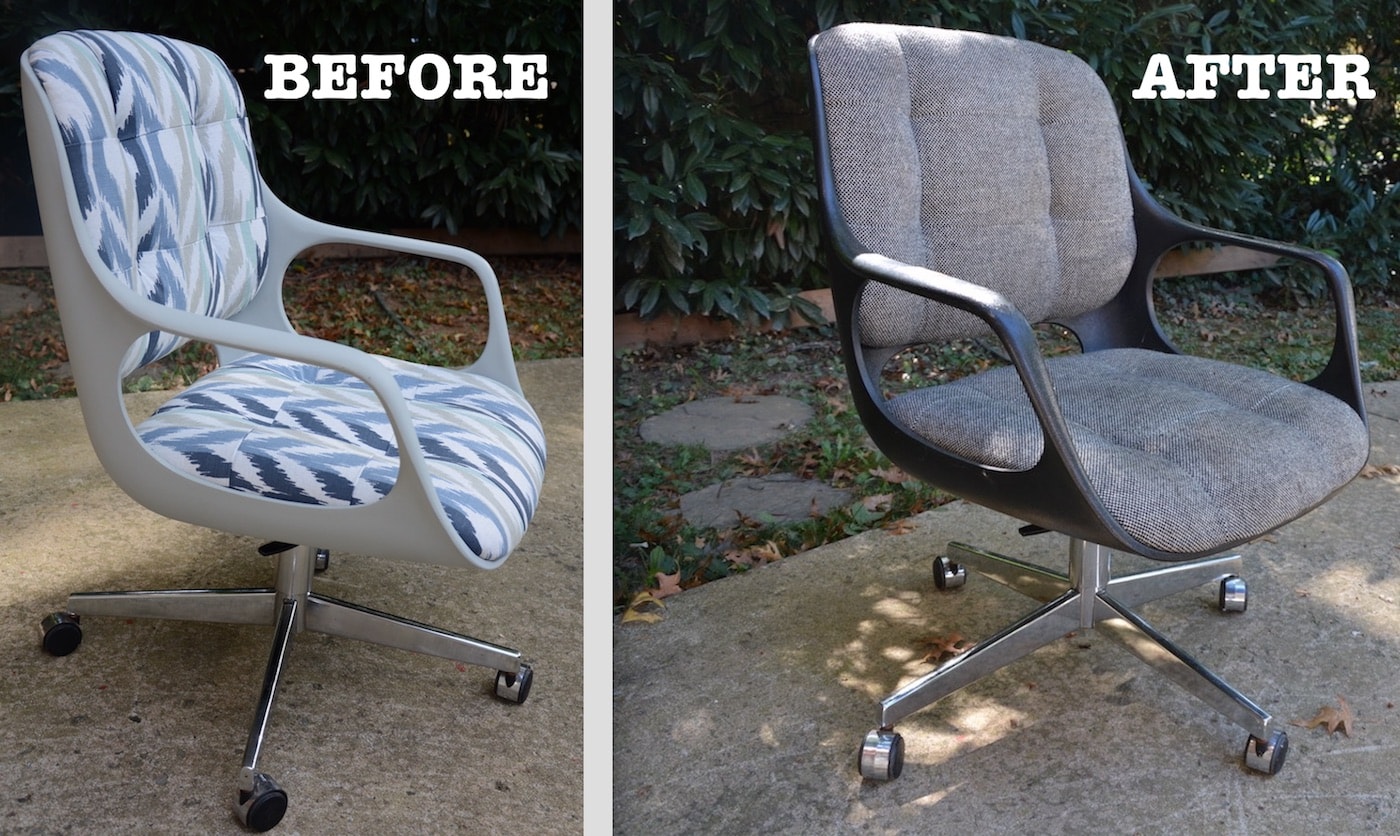 Before And After Reupholster A Mid Century Modern Chair