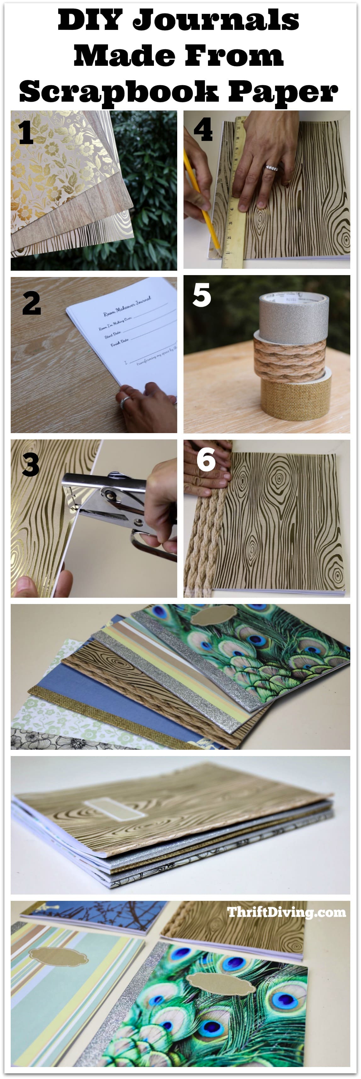 How to Make a DIY Journal Notebook From Scrapbook Paper