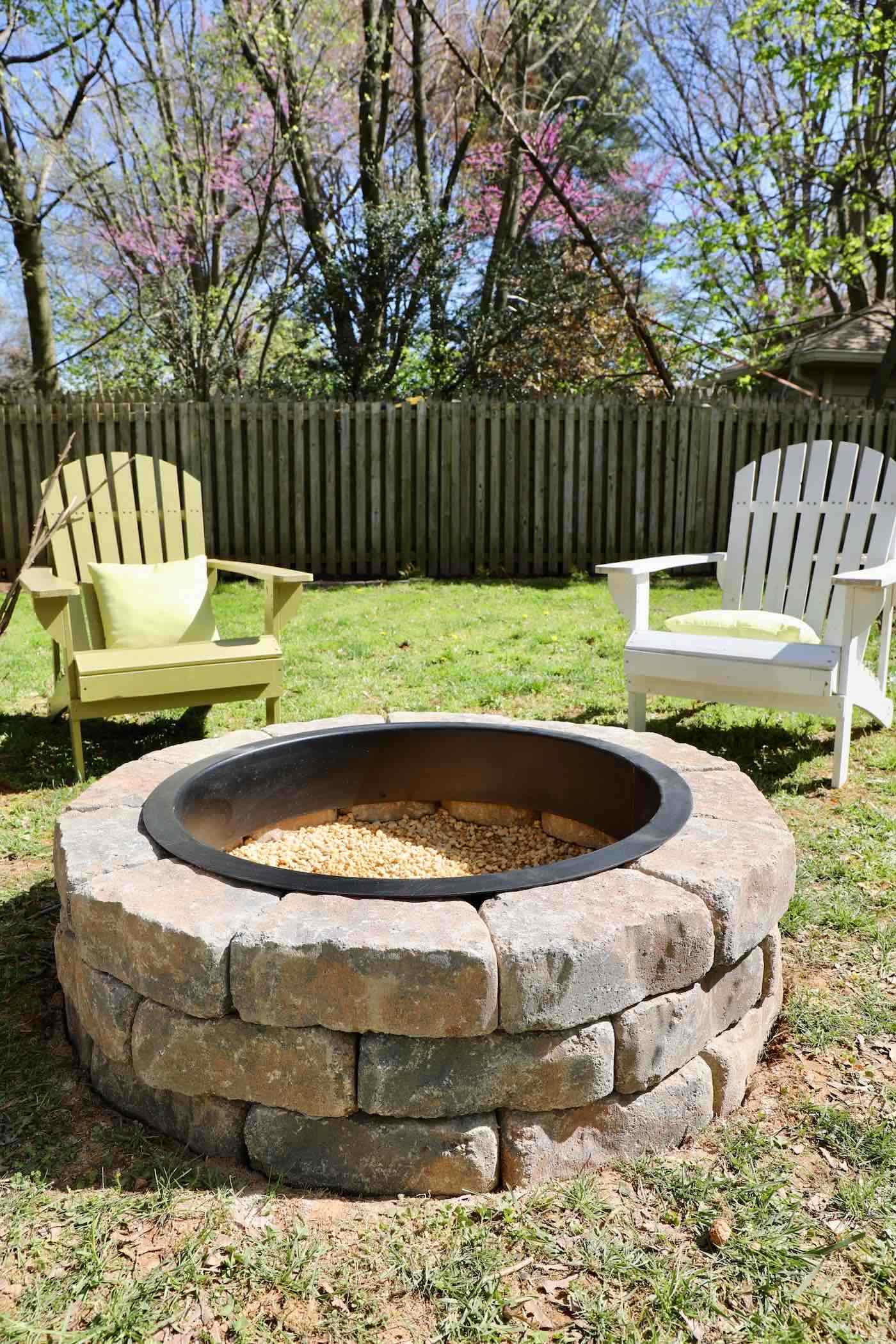 Stone bench discount around fire pit