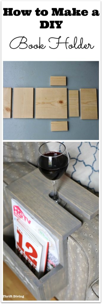 How to Make a DIY Book Holder - Grab a glass of wine and a favorite book or magazine. Hangs off the sofa. Get the tutorial on the blog! - Thrift Diving
