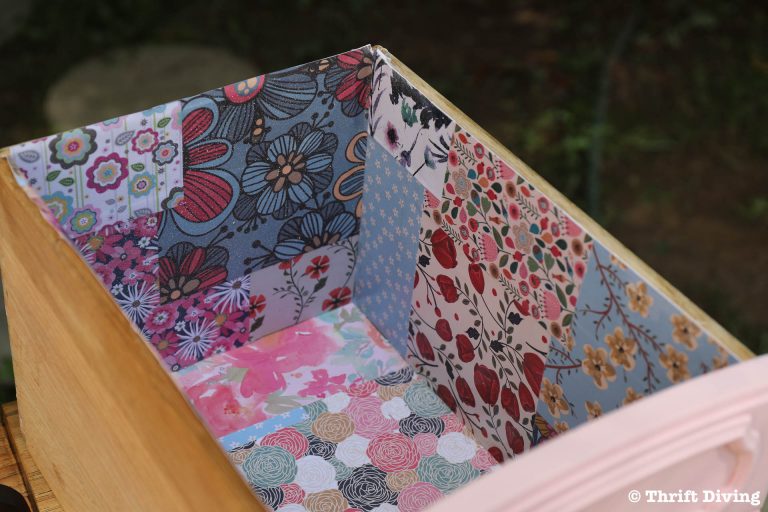 How to Line Drawers With Pretty Scrapbook Paper