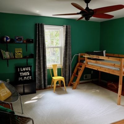 BEFORE & AFTER: My Boys’ Green Bedroom Makeover With Carpet One!