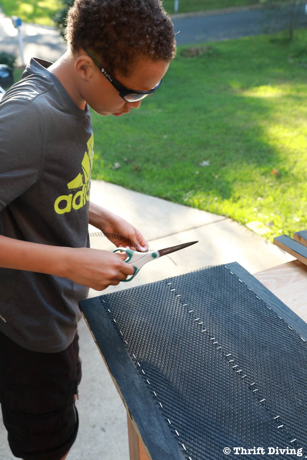 How to Build a Bat House - Trim the gutter guard mesh to protect delicate bat wings. - Thrift Diving