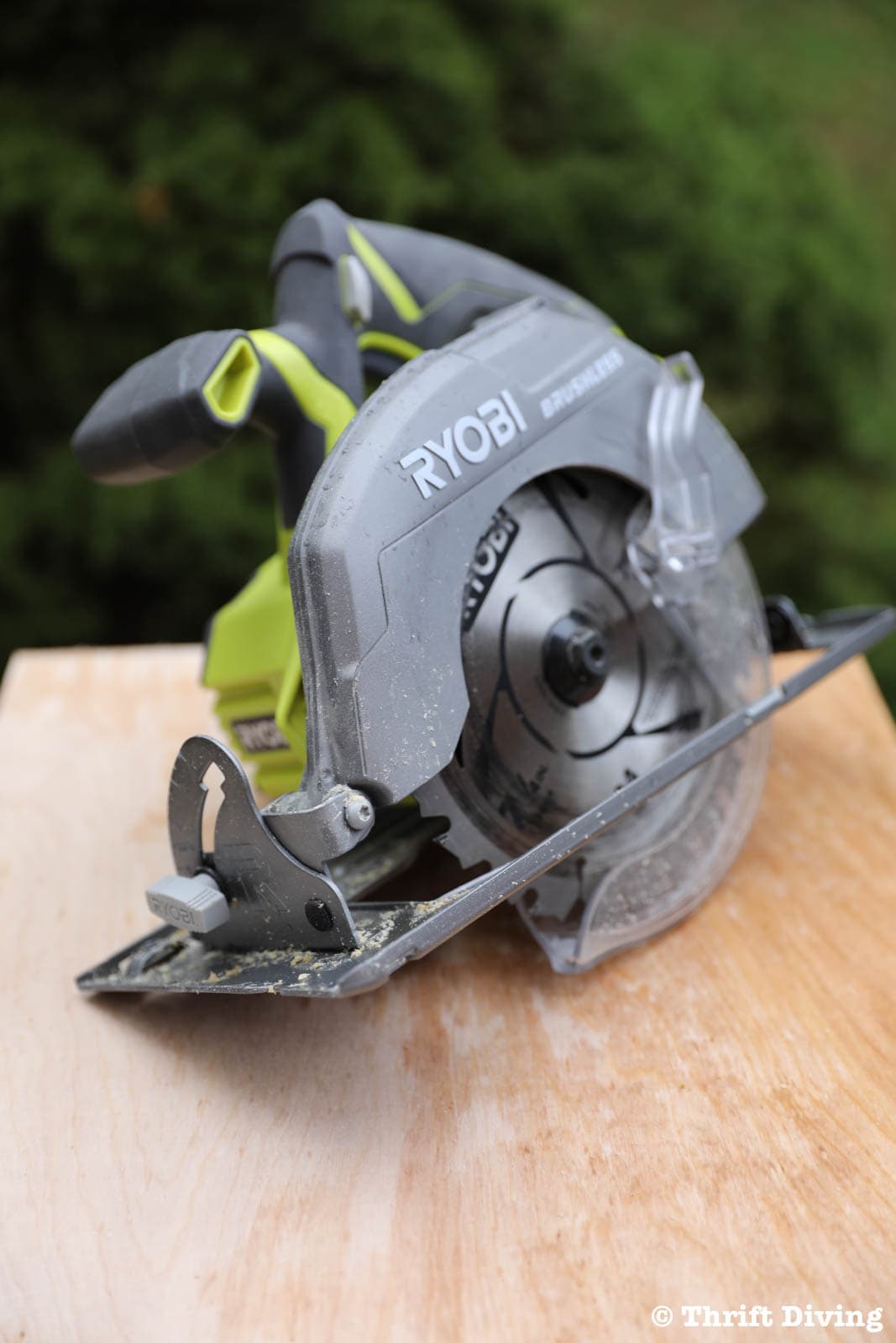How to Use a Circular Saw - Learn how to make your very first cut without the fear or intimidation - Features the RYOBI One+ 18v brushless 7 and one fourth inch blade! - Thrift Diving