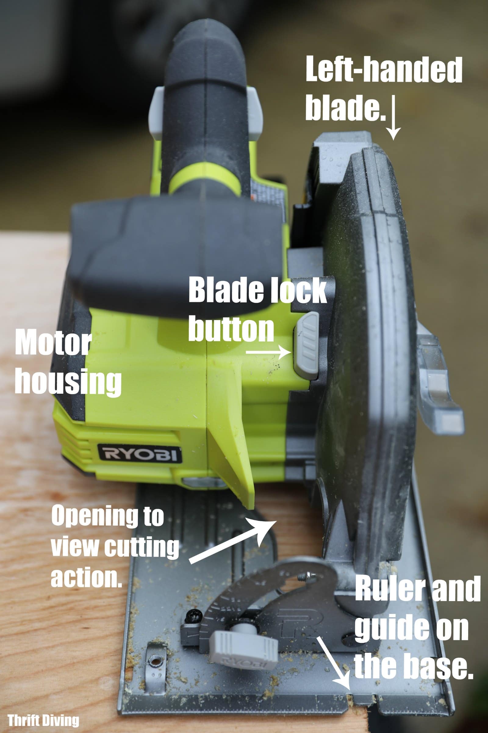 How to Use a Circular Saw - Parts of a circular saw 2 - Thrift Diving