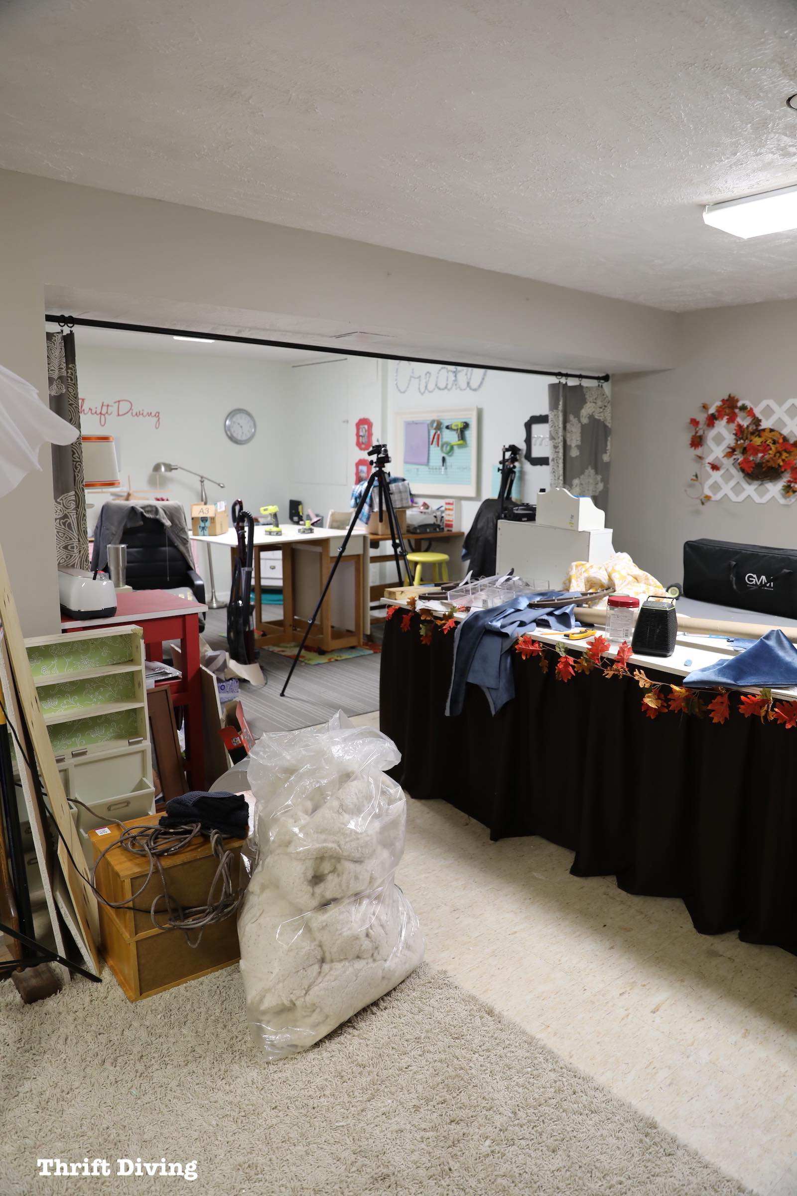Basement office needs a makeover and storage ideas. - Thrift Diving