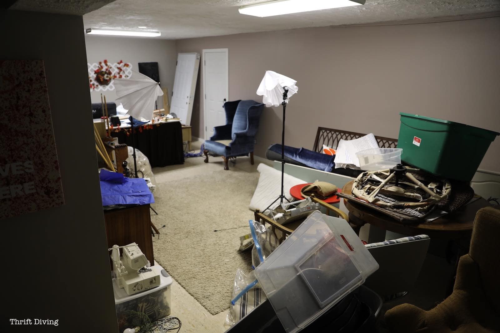 Big basement needs new flooring and rugs and paint. - Thrift Diving