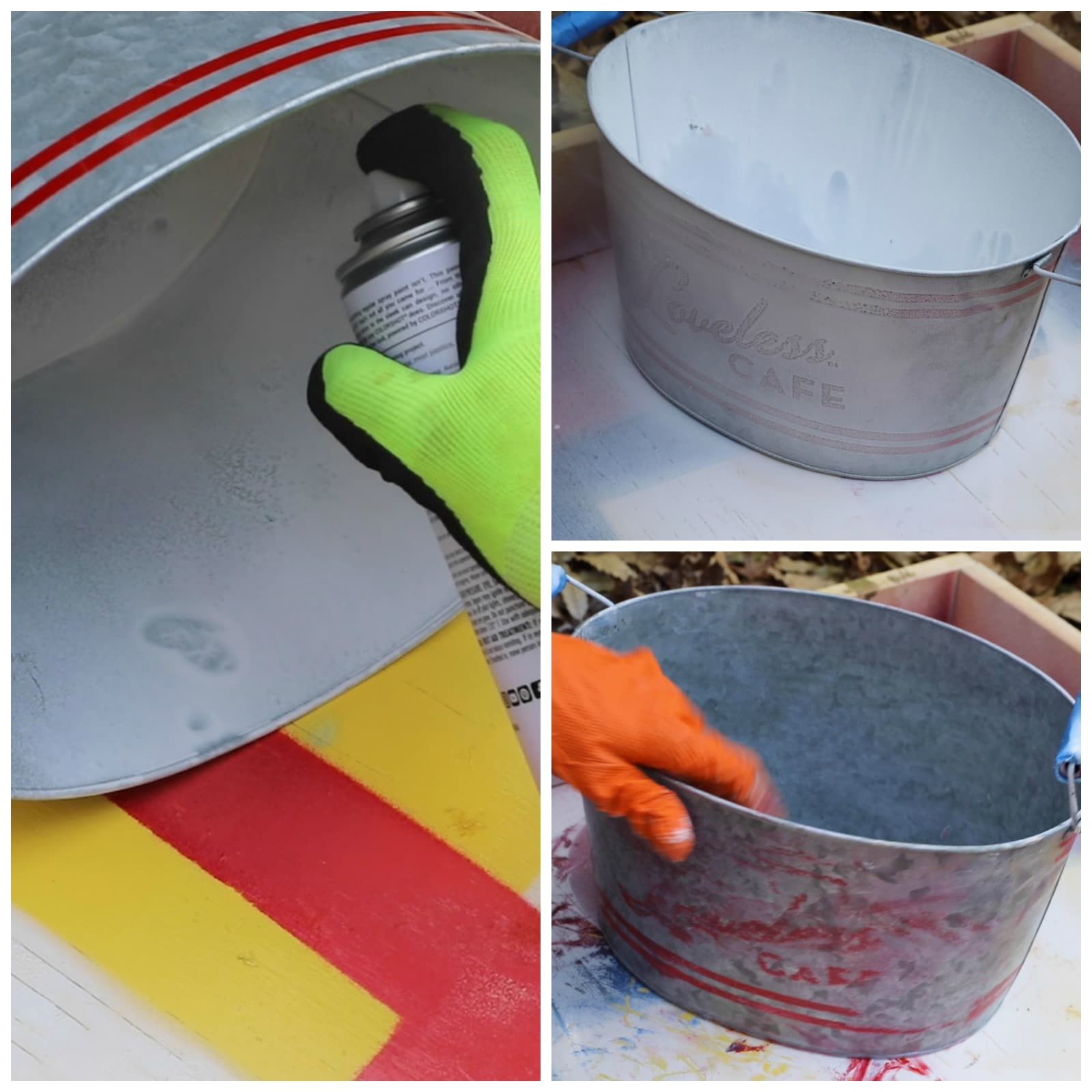 How to Make a Thrifting Survival Kit for your Trunk - Bucket is spray painted. - Thrift Diving