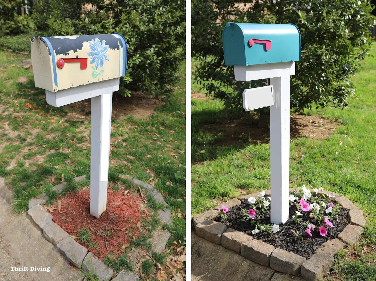 DIY mailbox makeover - Thrift Diving