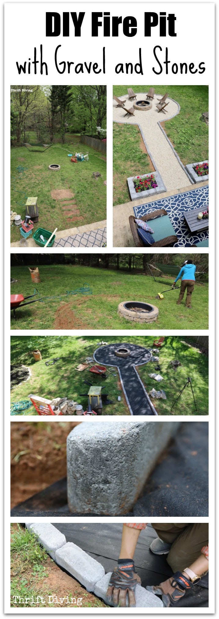 DIY Fire Pit with Gravel and Stones - Thrift Diving Blog