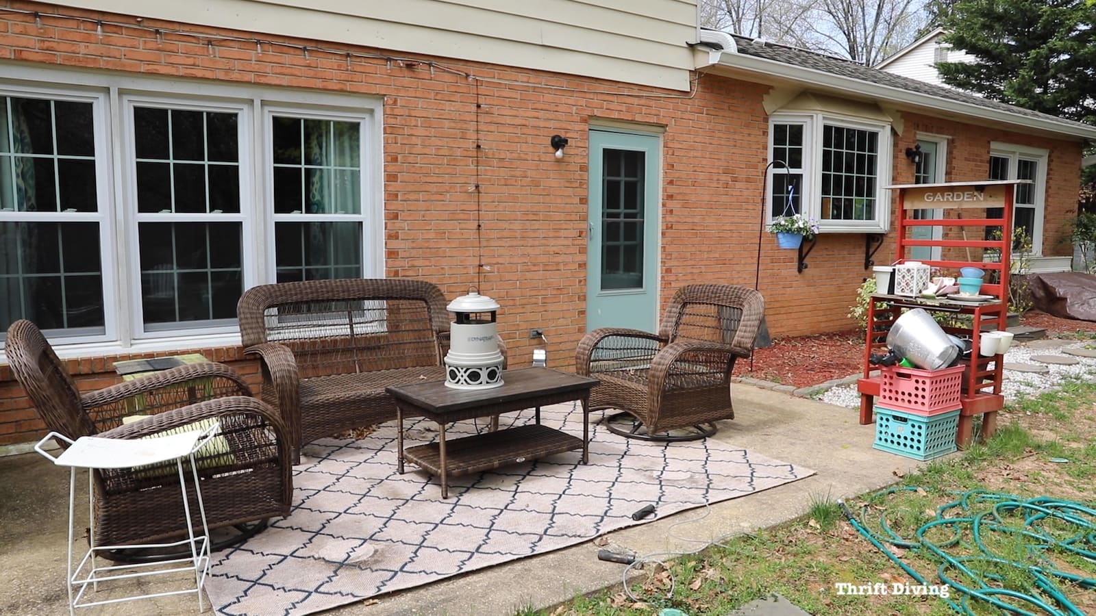 Outdoor Makeover - Creating a DIY Outdoor Makeover - Patio area was dirty. - Thrift Diving