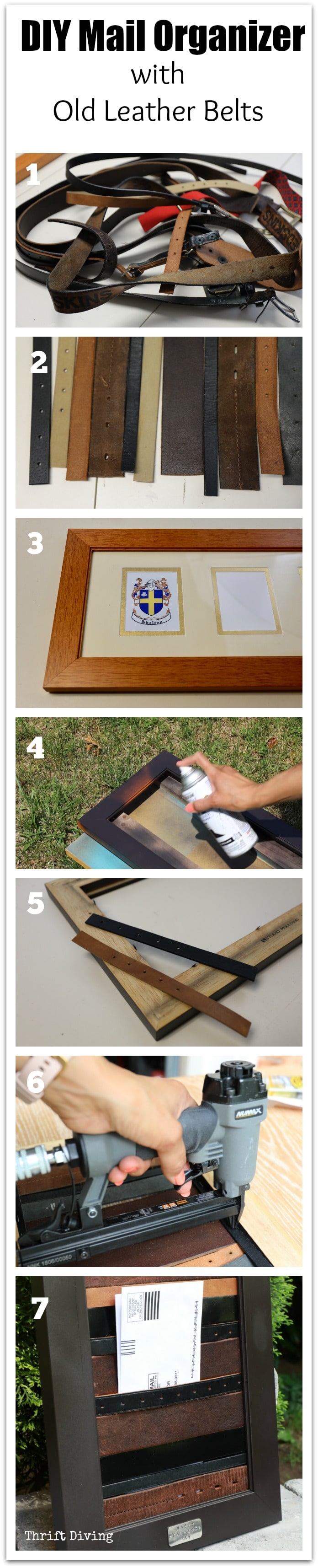 DIY Mail Organizer with Repurposed Old Leather Belts: Father's Day Gift Idea 