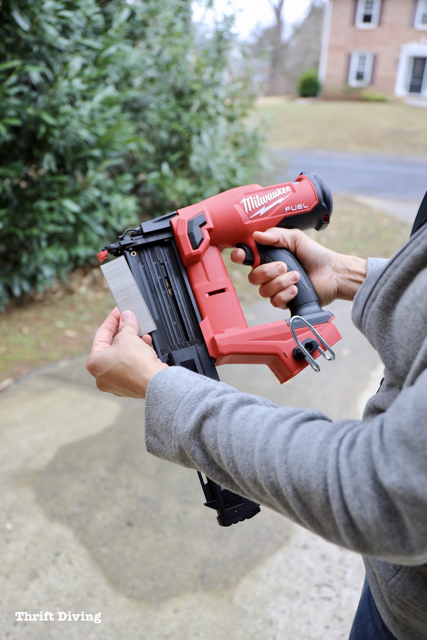 Use a brad nailer to install baseboards with 18 gauge brad nails - Thrift Diving