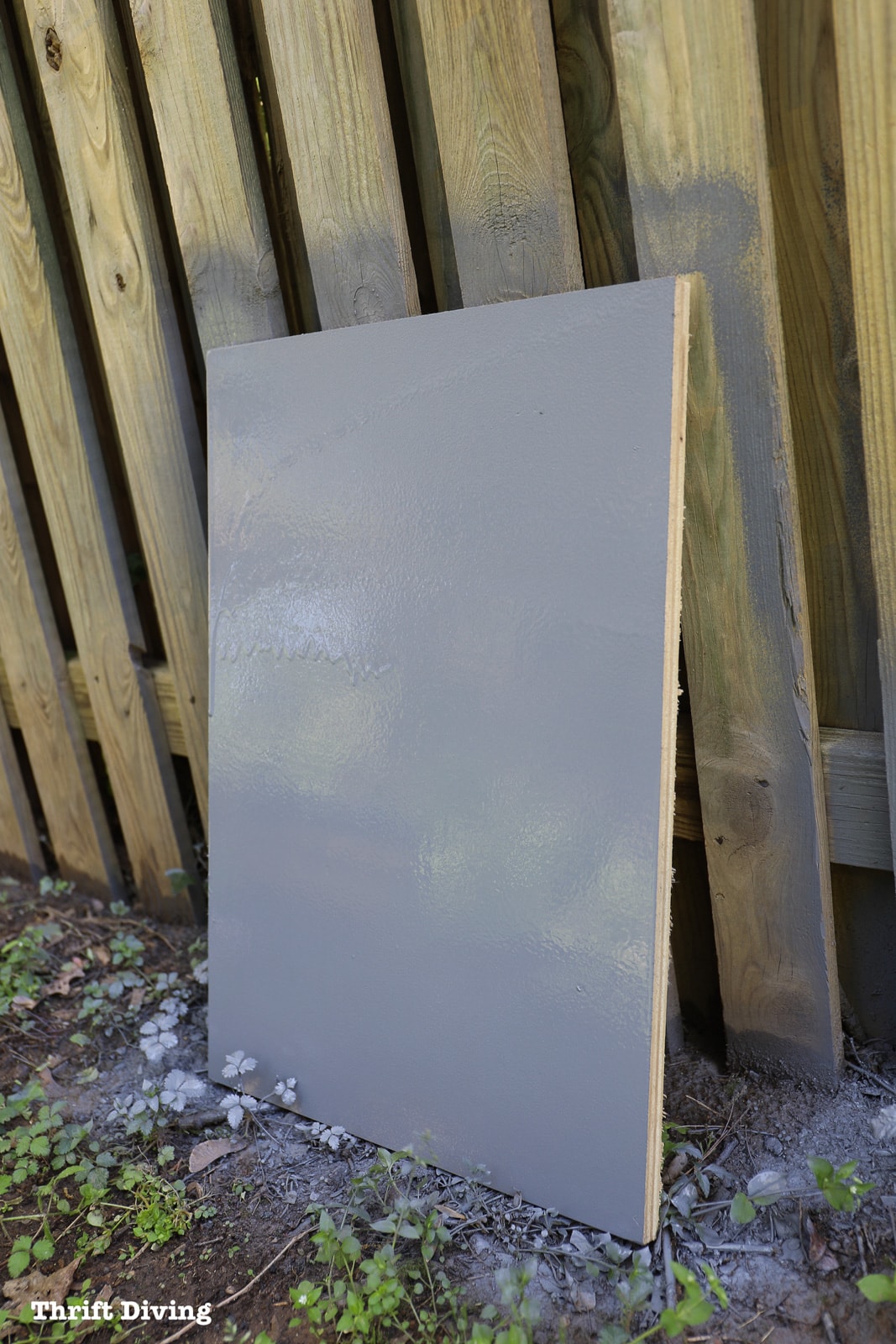 How to Use a Paint Sprayer to Paint a Wood Fence - Do a test board before using a paint sprayer on your final project. - Thrift Diving