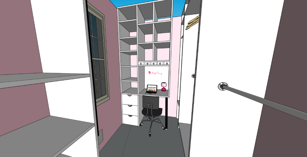 How to Build a Walk-in Closet Organizer From Scratch - Create a model of your closet makeover on SketchUp or on paper. - Thrift Diving
