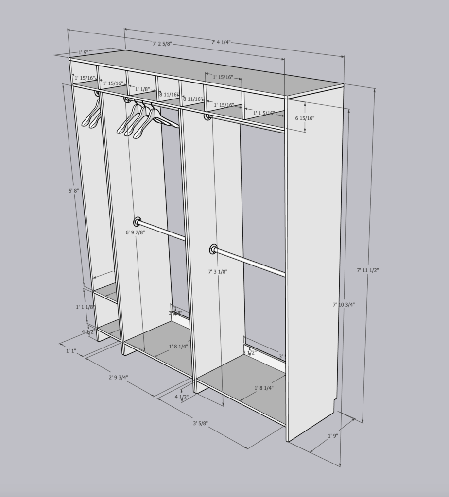 Standard Walk In Closet Shelf Depth Dandk Organizer   How I Build A DIY Closet Organizer From Scratch Thrift Diving 924x1024 