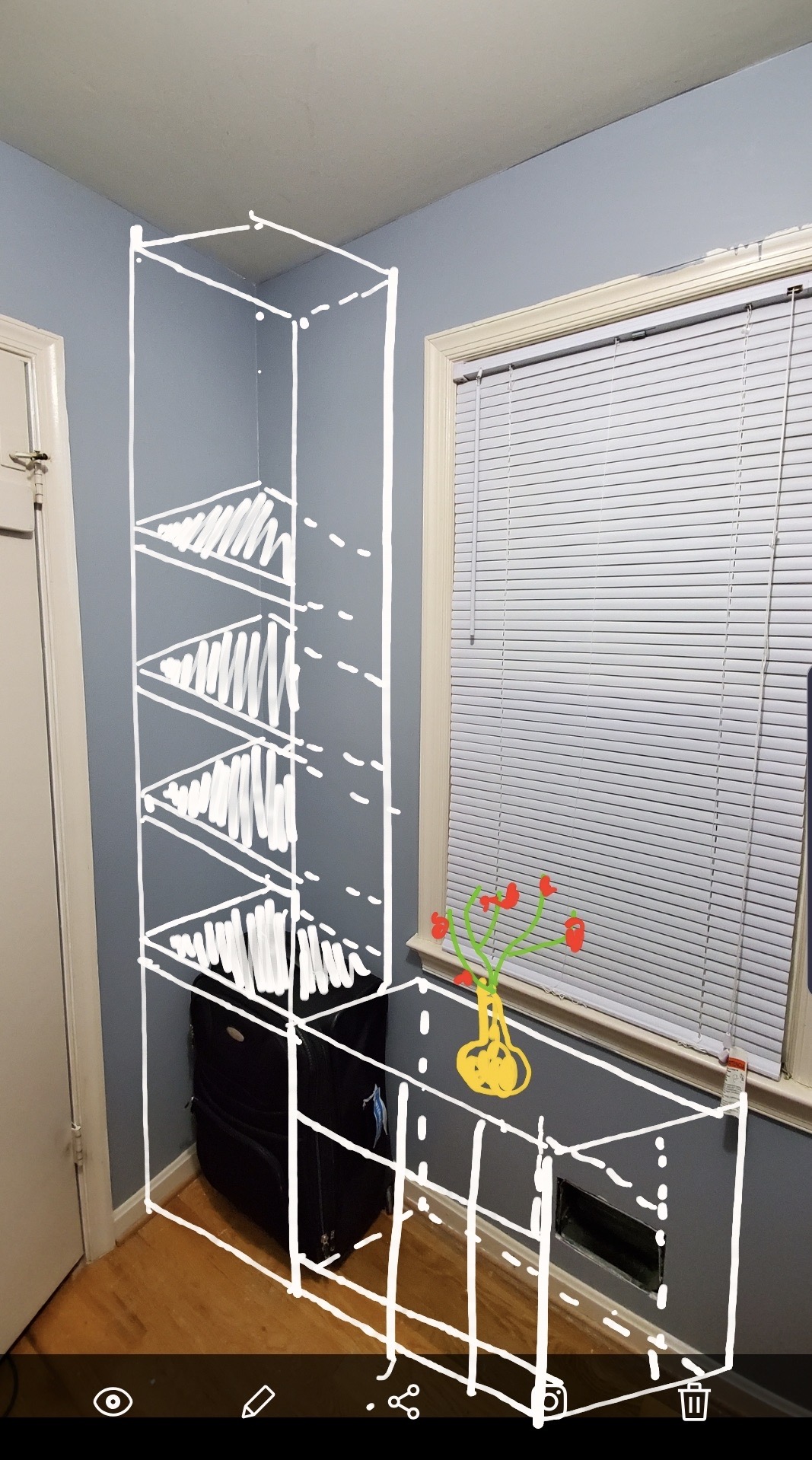 How to Build a Walk-in Closet Organizer From Scratch - Snap a picture and create a hand-drawn sketch of your closet. - Thrift Diving