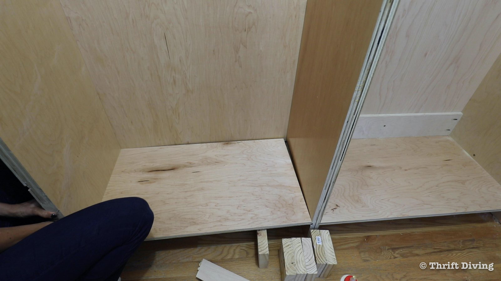 How to Build a Walk-in Closet Organizer From Scratch - Attach the other panels. - Thrift Diving