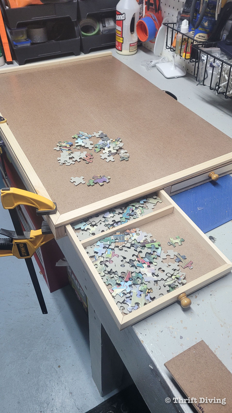 How To Make A Puzzle Tray With Storage - Lazy Guy DIY