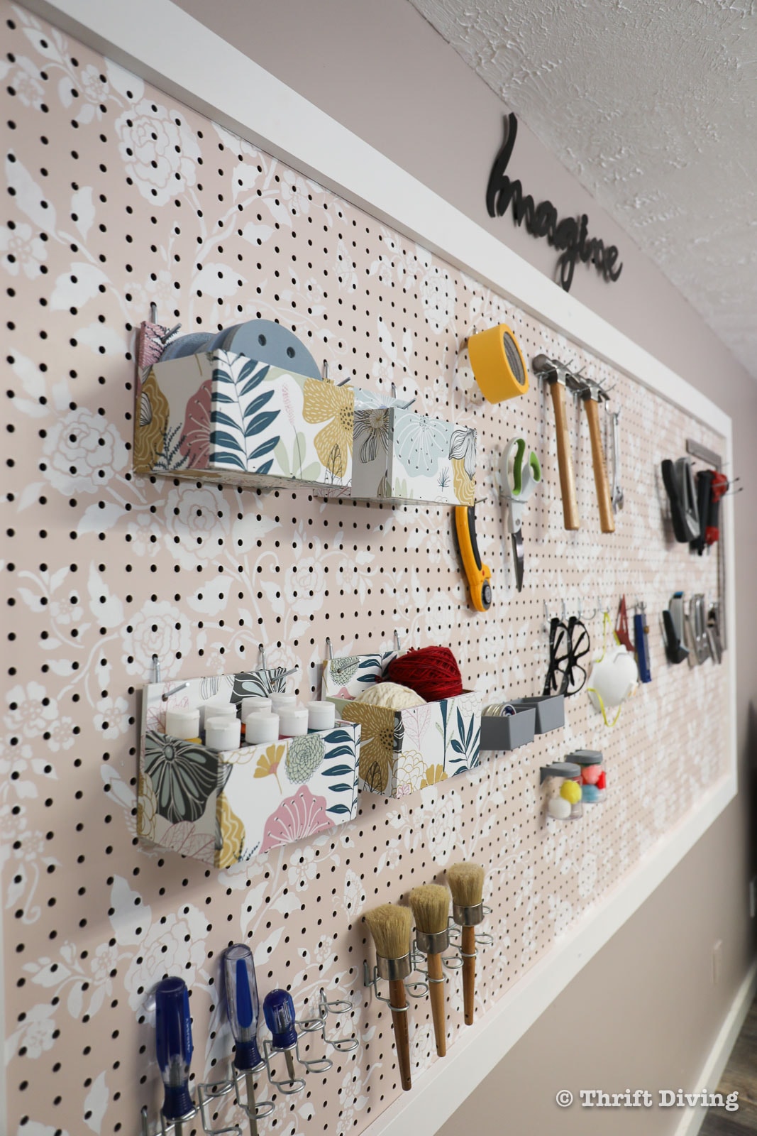 How to Make a Large Framed Pegboard with Organizers