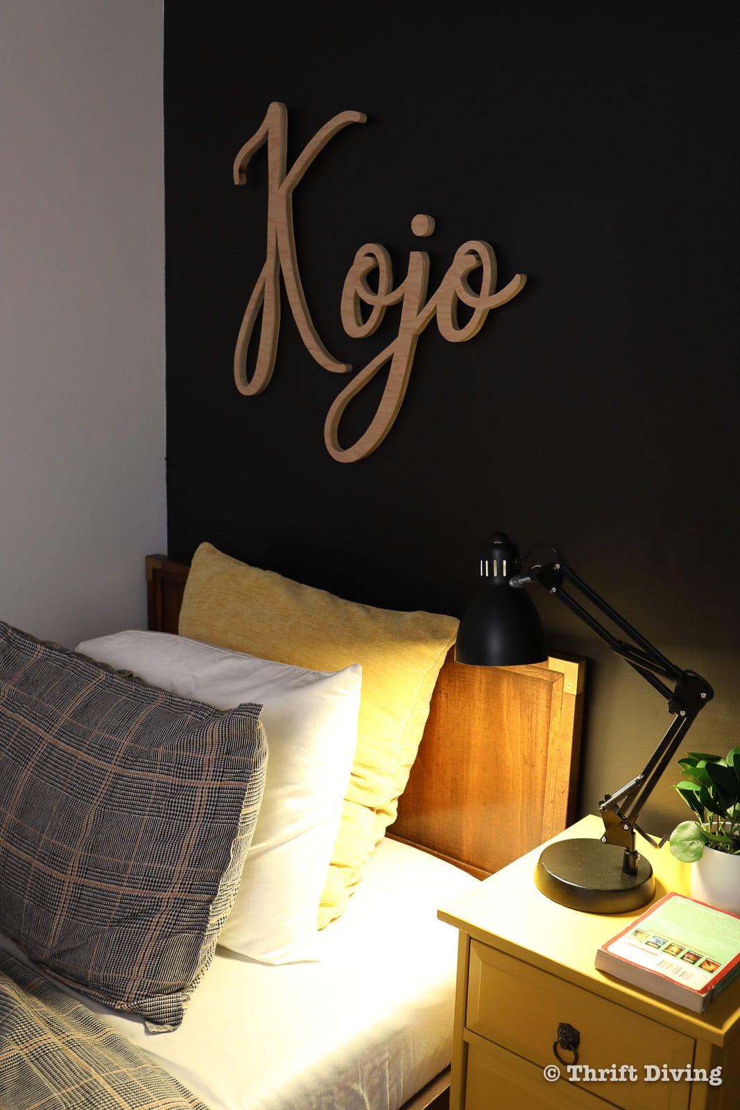 10 Lessons You MUST Know Before Your Next Room Makeover: Wooden name sign on wall - Thrift Diving